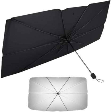 Ombrello Parasole Auto Parabrezza Interno 125x65cm Pieghevole con Protezione UV e Calore