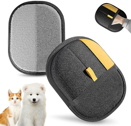 Jioroos Pet Hair Remover Gloves for Cats & Dogs, Electrostatic Pet Hair Removal Gloves Brush for Pets Hair, Upgraded Animal Fur Removal Tool, Reusable Cats & Dogs Grooming Gloves for Hair Removal (1)