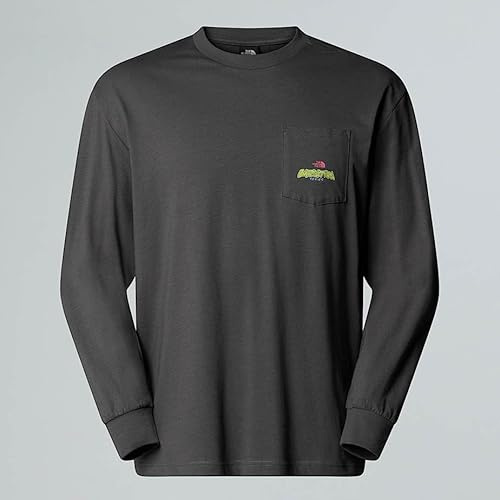 The North Face Expedition Celebration Oversized Långärmad t-tröja för män, Anthracite Grey, L