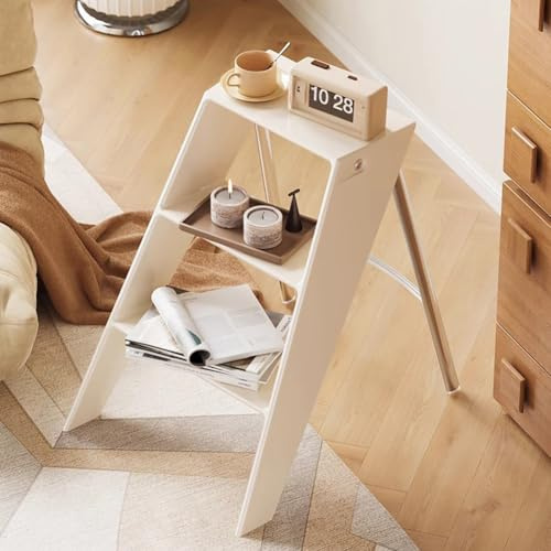 Marchepied pliable en acrylique à 3 marches – Pédale légère et antidérapante pour la décoration de la maison et le placard – Marchepied polyvalent pour bureau et maison – Blanc