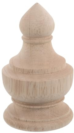 Operitacx Solid Wood Decorative Columns for Staircases Bedpost Vintage Wooden Carved Finial Baluster Toppers Home Decor Accessories