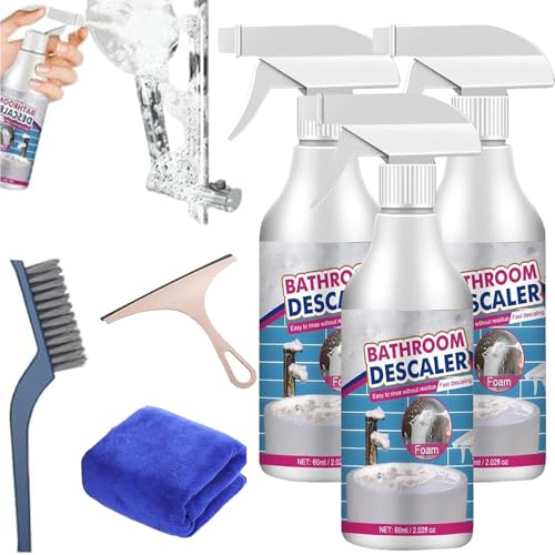 Bathroom Descaler, Bathroom Descaler Schaum, Bedroom Descaler, Kalkentferner Dusche Stark, Duschkabinenreiniger, Badezimmer Reiniger Kalkreiniger FüR Glas Kanalisation Toiletten (3 Stück)