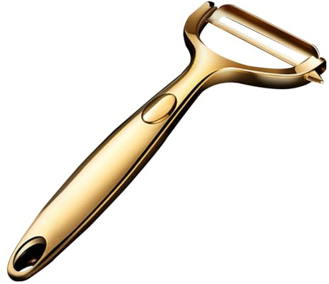 Pelaverdure – 16 x 6 cm in acciaio inox | Affettatrice portatile | Pelapatate da cucina a forma di Y con manico ergonomico | Utensili da cucina e gadget per carote, verdure, frutta