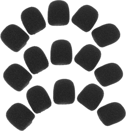 Cabilock Cubierta de Micrófono de Esponja Negra, 20 Piezas, Tamaño 20x15x5 Mm, Paravientos para Micrófonos de Mano, Reducción de Ruido Ambiental para Uso en Grabaciones y Eventos