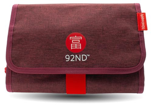 92ND.Supply, Trousse de toilette pour homme, Trousse de toilette pour homme à suspendre, Tous les compartiments avec fermeture éclair, Beaucoup d'espace de rangement grâce à la sangle réglable