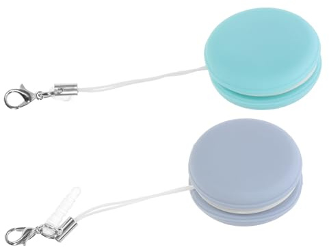 WEKADRIN Mobile Phone Screen Cleaner Pendant 2Pcs Compact Round Design with Green and Blue Soft Microfiber Wipes Suitable for Small Cellphones and Outdoor Use