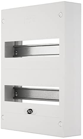 REV Verteilerkasten - Sicherungskasten Aufputz, Schaltschrank 2-reihig 24TE, 400V, 350x250x70mm, weiß