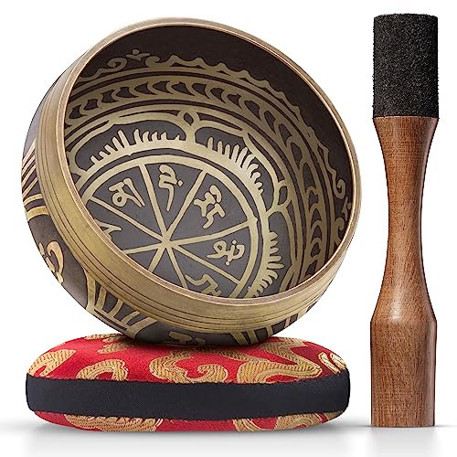 Handgefertigtes Tibetisches Klangschalen‑Set Mit Gravur – Klangschale & Meditationsschale – Spiritual Healing Products – Meditation Sound Bath Kit – Tragbares Klangtherapie‑Werkzeug