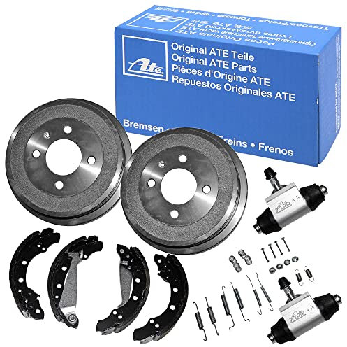 ORIGINAL ATE BREMSTROMMEL + BREMSBACKEN + BACKENZUBEHÖR + RADBREMSZYLINDER BREMSENSET BREMSENKIT BREMSEN SET Ø200 HINTEN