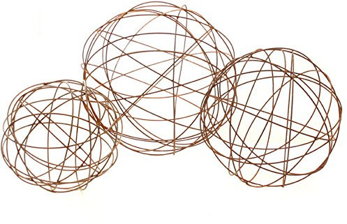 große Drahtkugel RIC - Rostoptik - Gartendeko - Dekokugel - Metall - Rostkugel (50 cm)