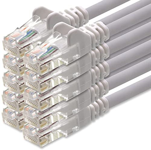 1aTTack.de Câble Réseau Cat6 Cat 6-10x 5m - RJ45 Ethernet LAN DSL Routeur Modem - Blanc