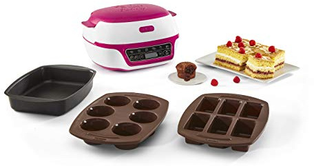 Tefal Cake Factory KD8018 - Máquina para hornear pasteles, 5 programas automáticos, accesorios: libro de recetas, molde para magdalenas, molde para magdalenas, forma profunda, para pasteles de lava,