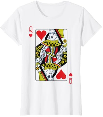HERZ DAME QUEEN Fasching Karneval Kostüm Spielkarte T-Shirt