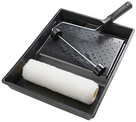 Harris Essentials Walls & Ceilings Paint Roller Set 9in | 1 x 9 Tray, Frame & Roller Sleeve Kit