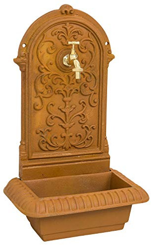 aubaho Brunnen Waschbecken Wandbrunnen Gartenbrunnen Garten Eisen Rost Antik-Stil 66cm