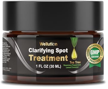 Cystic Acne Spot Treatment – Tea Tree Acne Cream – Fast-Acting Acne Spot Corrector for Face, Pimples & Blemishes – Non-Greasy, Gentle Formula – 1oz – by WELLUTION