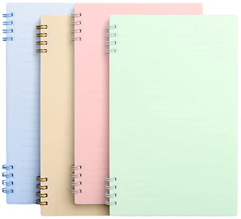 4 pièces Cahiers à Bobine, Blocs-Notes A5, Carnet de Notes Campus Wirebound, Carrelage à 180 °, 60 Pages, pour Bureau, École, Étudiant, Réunion d'Enregistrement (4 Couleurs)