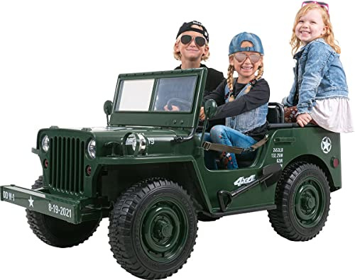 Actionbikes Motors Kinder Elektroauto Jeep Willys | Allrad 4x4 (Grün)