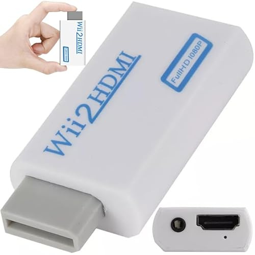 Retoo Adaptateur Wii vers HDMI Full HD Convertisseur Display Port - 720P 1080P avec Sortie Audio 3,5 mm pour TV, Moniteur, Projecteur