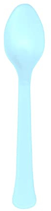 Amscan 9915409-218 - Clear Sky Blue Eco-Friendly Dishwasher Safe Spoons - 24 Pack