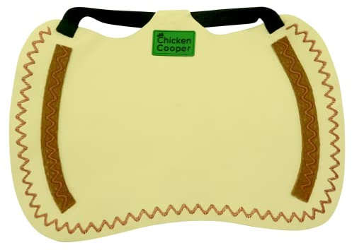 Chicken Cooper Hühnersattel, Hühnerweste, Federschutz, Geflügel Rückenschutz, Echtleder Handgemacht (1, Cremefarben Wellennaht Rostbraun, XL)