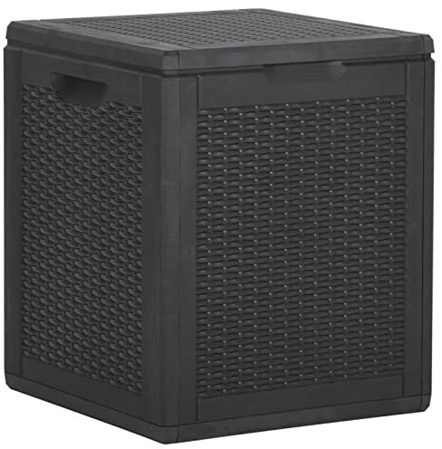 Keketa Homgoday Garten-Aufbewahrungsbox 90 L Schwarz PP Rattan Aufbewahrungs- und Flurbänke Model151227