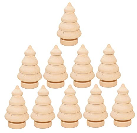 ABOOFAN 20stücke Teiliges Diy-holzfigurenset Schneemann Weihnachtsbaum Schneemänner Bäume Naturbelassen Glattschleifbar Vielseitig Bemalbar Kinderfreundlich Weihnachtsdeko Bastelset