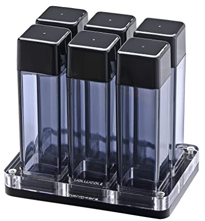 Normcore Contenitore monodose per chicchi di caffè, 6 pezzi, con supporto e tramoggia, set di contenitori per chicchi di caffè espresso, valvola di scarico unidirezionale, in attesa di brevetto,