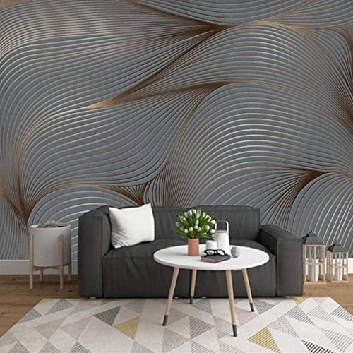 3D-Wandtapete Für Mädchen-Schlafzimmer Kreative Graue Abstrakte Streifen Tapete Wandbild 3D Abziehen Und Aufkleben Selbstklebender Wandaufkleber Kinderzimmer Jungenzimme 300 (Breite) x 210 (Höhe) cm