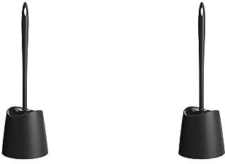 Tatay Escobilla de Baño WC Estandar, de Polipropileno, Cepillo Negro, Libre de BPA, Fabricado en España, Color Negro, Medidas 12 x 12 x 38 cm (Paquete de 2)