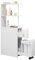 EUGAD Nischenschrank Badezimmer, mit Schublade auf Rollen, offenen Ablagen, Badschrank Badezimmerschrank schmal, Seitenschrank Küchenschrank Mehrzweckschrank, Weiß, 19x113x45 cm (BxHxT)