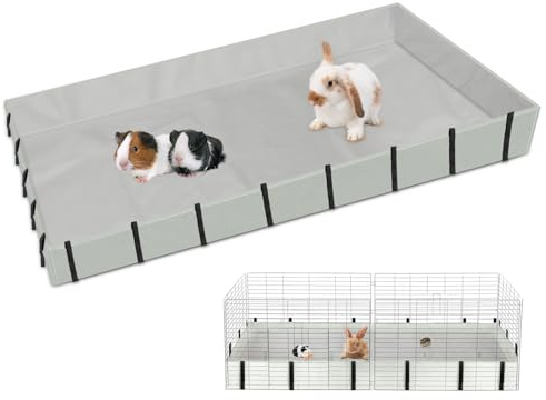 Mfsdai 55.9 x 28 Waterproof Guinea Pig Liner Base for C & C Grids Habitat,Washable Tarp Bottom Guinea Pig Bedding for Rabbits Hamsters Hedgehogs Ferrets Small Pets(No Cage) | Guinea Pig Liners for C&C Grids, 3.9 in Raised Sides, Velcro Fit, 600D Waterproof Oxford, Wipe-Clean, No Cage