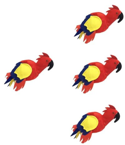 ibasenice Papagei Hut Tierkostüm 4 Stück Tiermotive Tiermütze Fasnacht Kostüm Karnawal Kostium Fashings Tier Tragegurte Tierhut Vogel Hut Vogelhut Bilden Requisiten