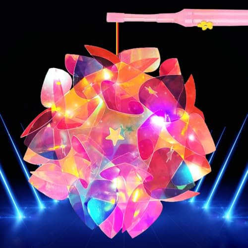 LED DIY Laterne Kinder,St Martin Laternen Bastelset,Feiertagsgeschenk Spielzeug, Halloween Deko (Blume)