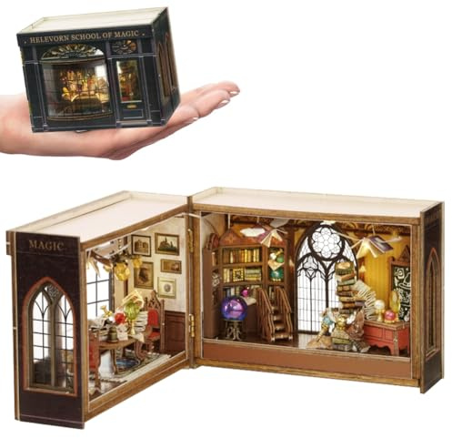 TOPBSFARNY Kit maison de poupée miniature en bois DIY 3D mobilier et chambre ouverture des portes idée cadeau créative pour Saint Valentin, anniversaire (destin magique)