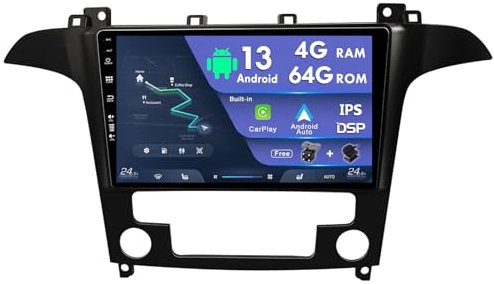 MISONDA 9 pollici IPS Android Car Radio 2 Din Stereo per Ford S-Max (2007-2008) Navigazione GPS Fotocamera gratuita Bluetooth Carplay DSP FM WiFi SWC RDS DAB 360 Fotocamera 4G + 64G
