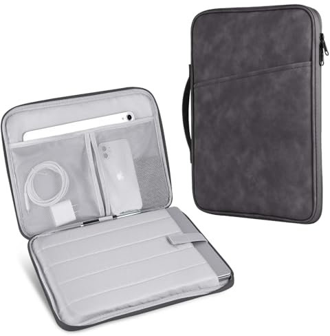 HoYiXi Universelle Hülle für 9-11 Zoll Tablette Fire HD & Fire HD 10 Plus iPad 9.7 /iPad mini/Galaxy Tab A8 A9/Samsung Huawei Lenovo Android Tablet with Anti-Drop Protective Sleeve，grau