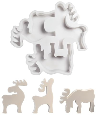 Stampi in resina a forma di renna stampi in silicone per gesso per resina epossidica sapone decorazione domestica