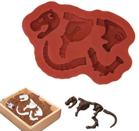 1 Pcs Dinosaur Chocolate Moulds Silicone, Dinosaur Bones Nonstick Food Grade Silicone Moulds, Funny Moulds DIY Baking Tool for Chocolate, Candy, Jelly Gummy Halloween Christmas Party