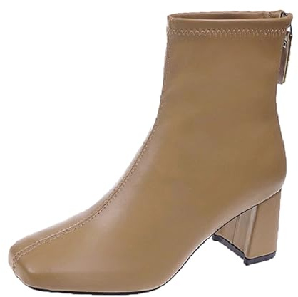on schuhe damen sale Langschaft Stiefel Damen Leder Damen Chelsea Mit Rutschfest Sohle Casual Spitze Zehe Klobiger Blocka black week angebote barfußschuhe damen sale