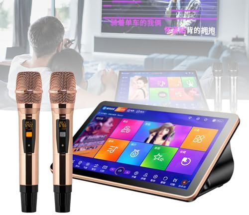 Machine de karaoké tout-en-un, machines de karaoké chantantes avec écran d'affichage des paroles et micro sans fil, télécommande de téléphone à écran tactile et lecteur de karaoké à contrôle,8TB