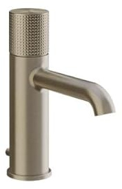 Gessi Habito Mitigeur de lavabo, avec bec, avec garniture découlement, saillie 131mm, CESELLO, 70401149, 70401149, Colorazione: Ottica Finox