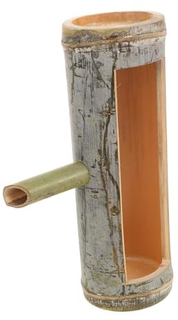 Milisten Aquarium Bamboo Water Fountain Spout Handmade Garden Decor Accessory for Fish Tank Indoor Outdoor Waterfall Feature