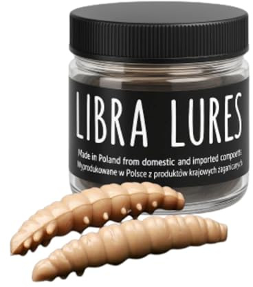 Libra Lures Larva 30mm | Forellenköder Supersoft | Inhalt: 15 Stück | Aroma: Knoblauch | Farbe: 035 / Pellets