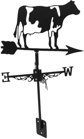 ORFOFE 3D Wetterfahne Kuh Metall Windrichtungsanzeiger für Garten Terrasse Hof Windanzeiger Wetterfest Robuste Windfahne