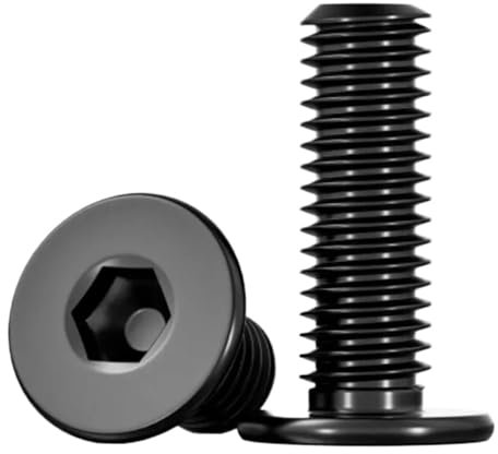 Generisch M1.4 M1.6 M2 M2.5 M3 M4 M5 M6 M8 M10 Schwarze Innensechskantschraube aus Edelstahl 304, ultradünn, flache Waferkopfschraube(X50mm,M5 10PCS)