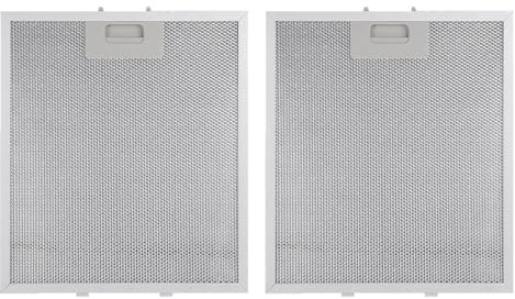 Set de 2 filtros para campana extractora – Filtros universales de aluminio de 5 capas (320 x 260 mm) para una ventilación eficaz de la cocina
