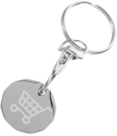 BESTonZON Porte-clés Métal Pour Caddie De Supermarché Porte-monnaie Pratique Jeton De Chariot Inoxydable Accessoire De Clé Multifonction Pour Courses