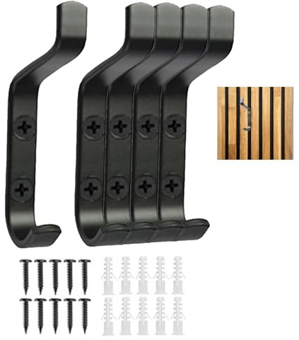 TAKONE Haken für Akustikpaneele 5 Stück 13 mm Schwarz Aluminium | 5 Stück • 13 mm Abstand • Raum-Aluminium • 10 kg Tragkraft • Schraubmontage • Schwarz