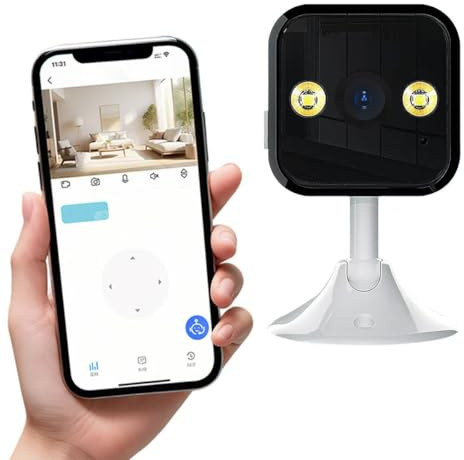 Generico Videocamera di Sicurezza WiFi 4MP Interno - Visione Notturna a Colori, Doppio Audio, Rilevamento Umano, App V360Pro, Supporto MicroSD/Cloud (Alimentatore Incluso)